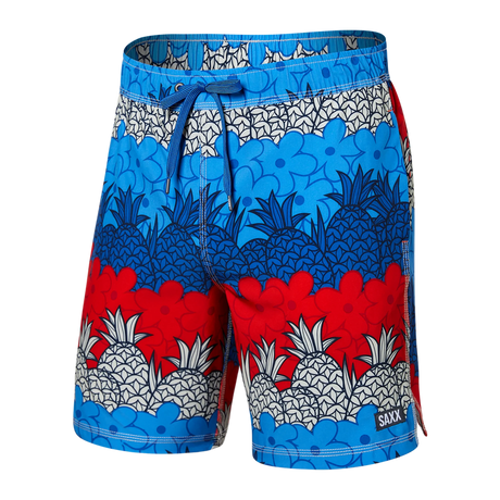 Saxx Men's Oh Buoy Stretch Volley Swim Shorts Pineapplestrata/mult