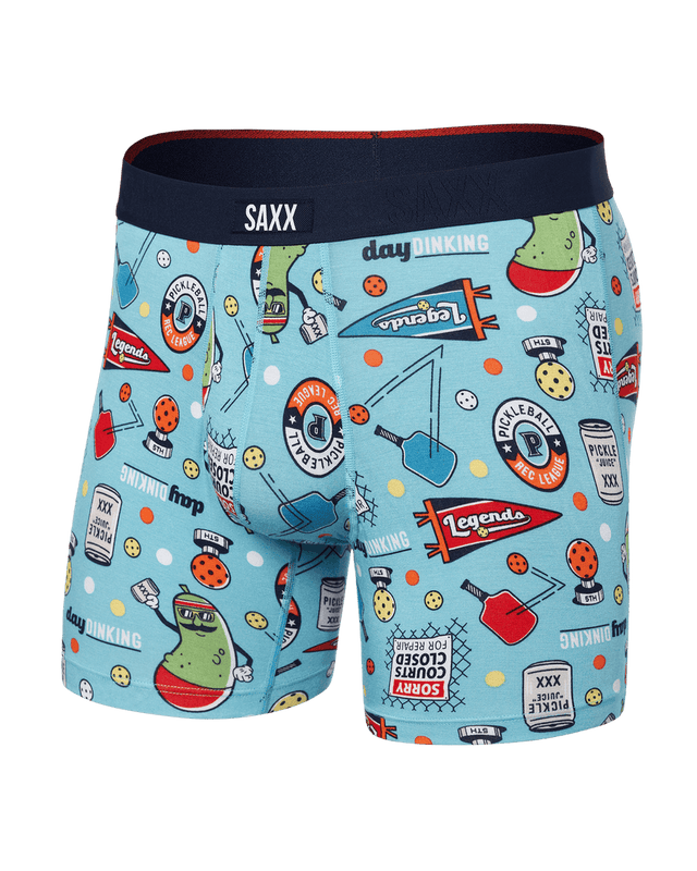 Saxx Men's Vibe Xtra Boxer Brief Fly Pickleball Legends/Aqua