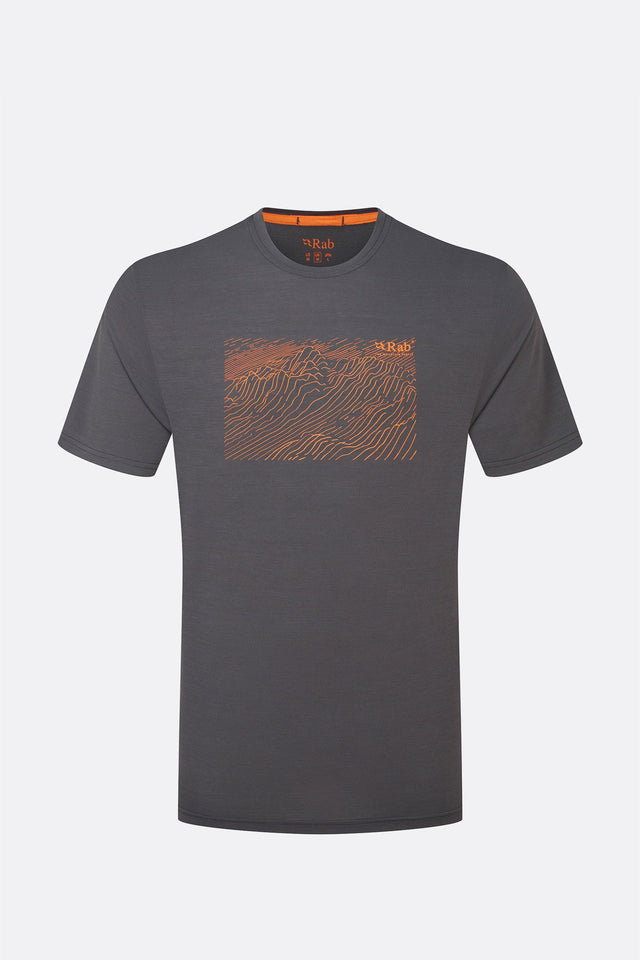 Rab Mens Syncrino Ridge Tee - Graphene Graphene