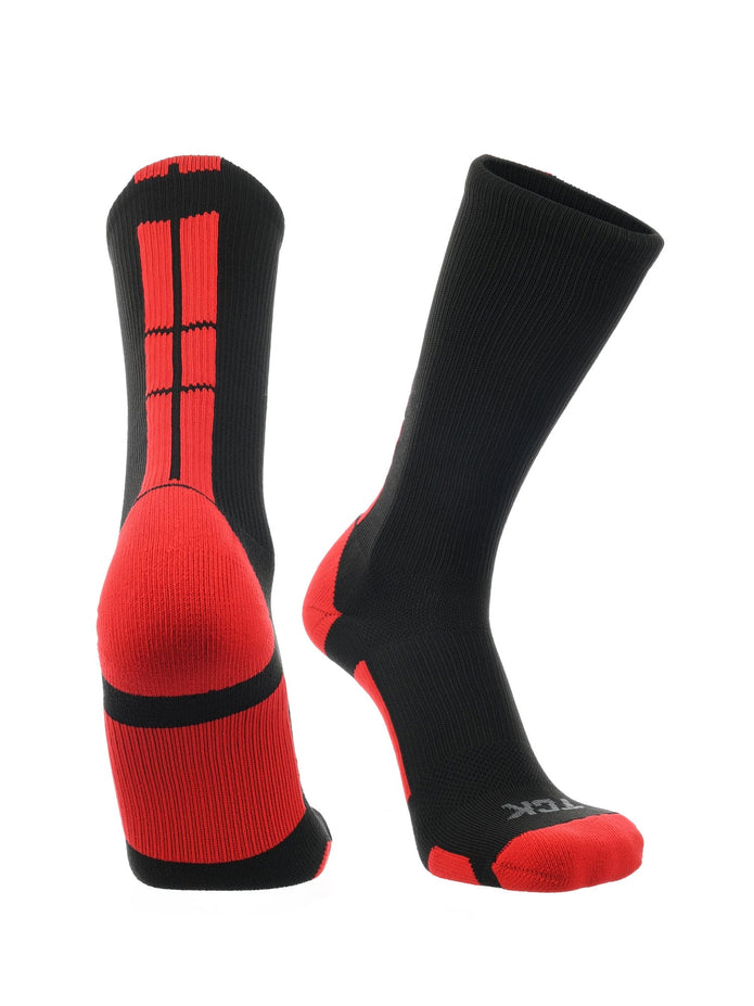 TCK Socks Poly Crew 3.0 W/back Stripe Black scarlet