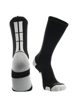 TCK Socks Poly Crew 3.0 W/back Stripe Black white