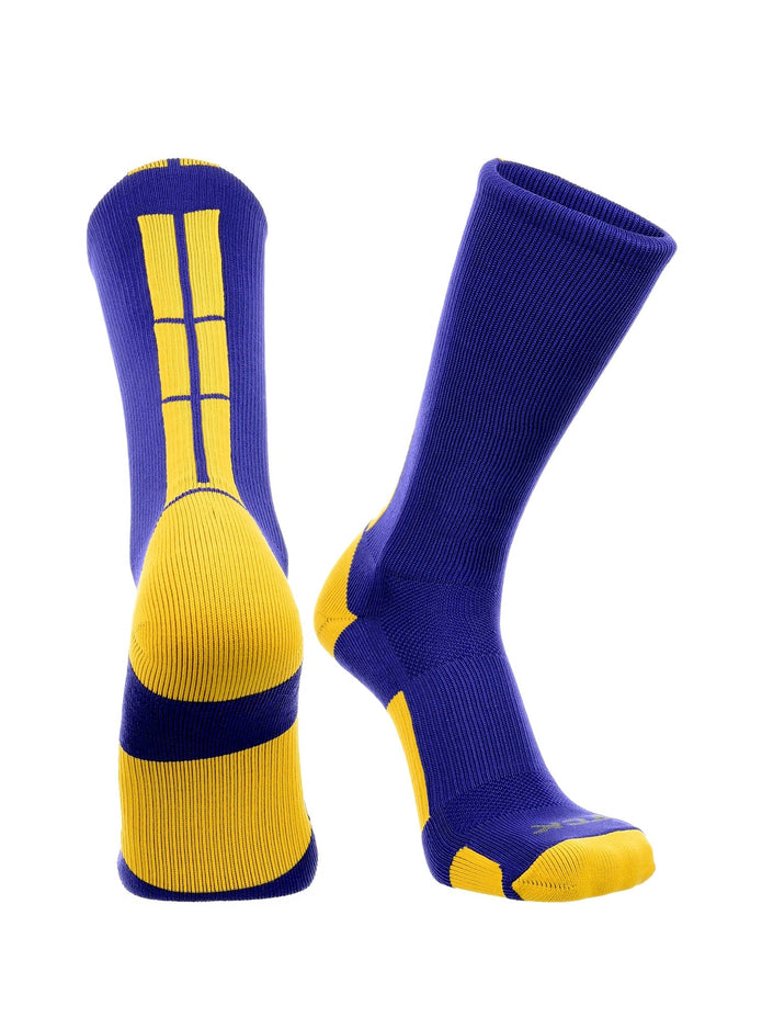 TCK Socks Poly Crew 3.0 W/back Stripe Purple gold