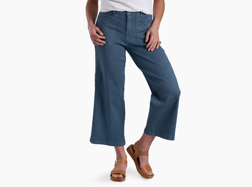 Kuhl Clothing Women's Seaboard Crop Wide Leg Pant - Flint Blue Flint Blue