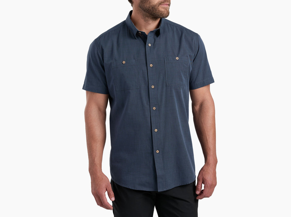 Kuhl Clothing Men's Karib Stripe Short-Sleeve Shirt - Midnight Sky Midnight Sky