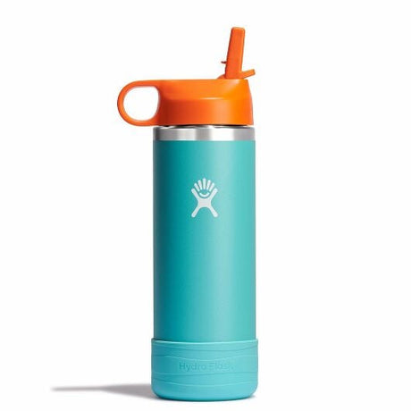 Hydro Flask Kids Wide Mouth Straw Lid Bottle And Boot - 18 Oz Seaspray Seaspray