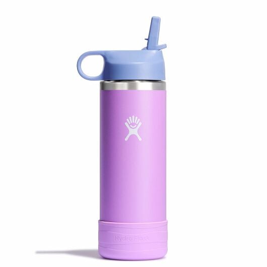 Hydro Flask Kids Wide Mouth Straw Lid Bottle And Boot - 18 Oz Anemone Anemone