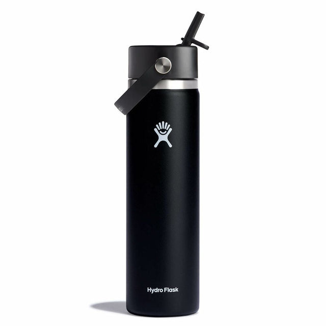 Hydro Flask Wide Flex Straw Cap Bottle 24oz Black Black