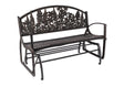 Painted Sky Glider Bench Cast Iron Wildflower Bronze