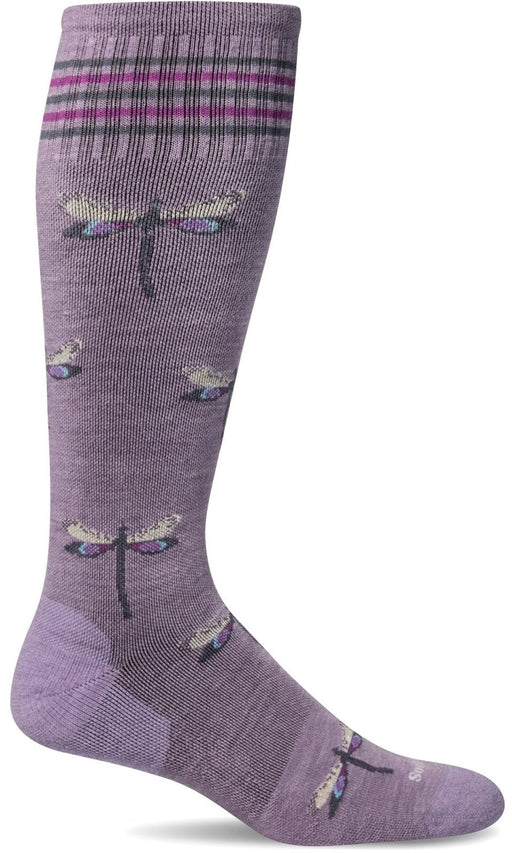 Sockwell Women's Dragonfly Moderate Graduated Compression Sock - Lavender Lavender