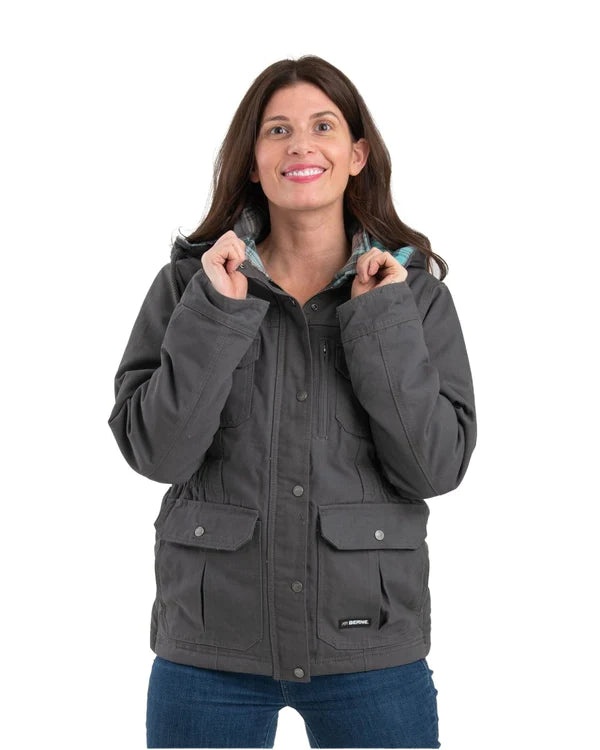 Berne Women's Softstone Duck Barn Coat Titanium