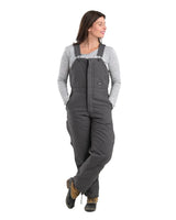 Berne Women's Softstone Duck Insulated Bib Overall Titanium