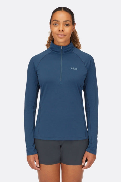Rab Women's Sonic Long-Sleeve Zip - Tempest Blue Tempest Blue