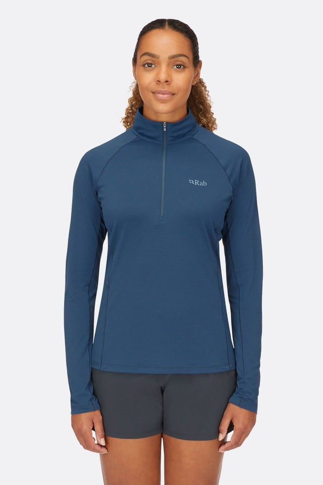 Rab Women's Sonic Long-Sleeve Zip - Tempest Blue Tempest Blue