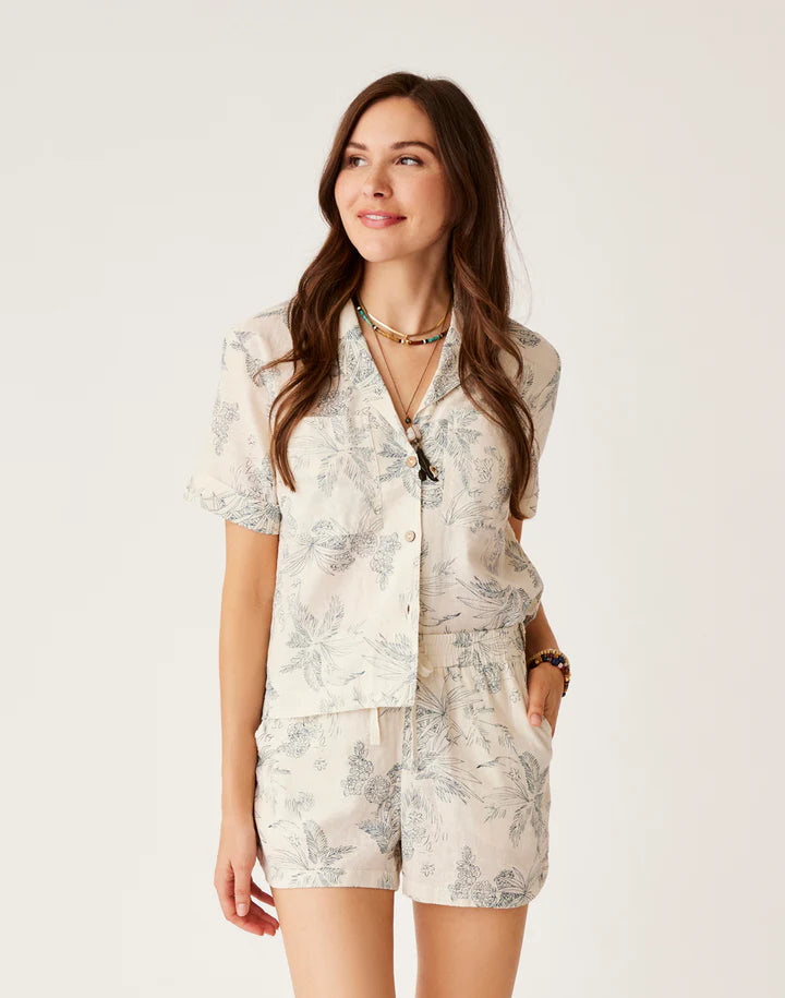 Carve Designs Women's Luca Linen Shirt - Birch Scenic Birch Scenic