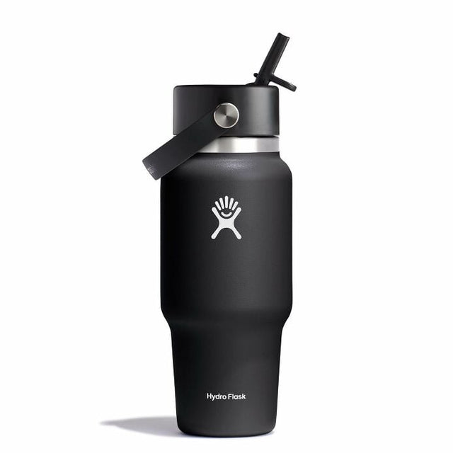 Hydro Flask Wide Flex Straw Travel Bottle 24oz Black Black