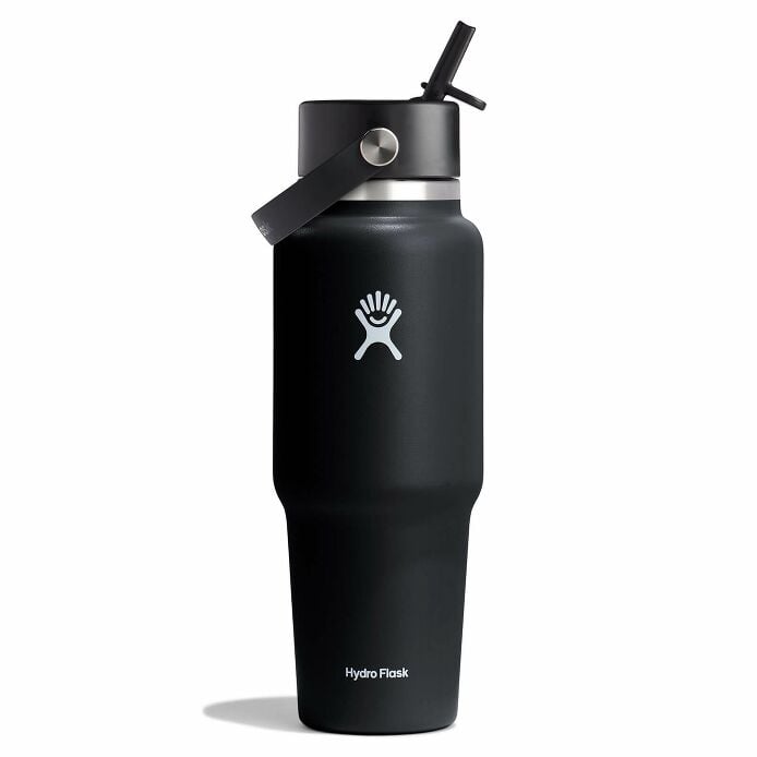 Hydro Flask Wide Flex Straw Travel Bottle 32oz Black Black