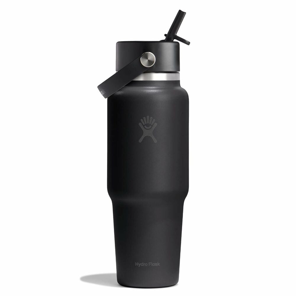 Hydro Flask 32oz Wide Flex Straw Travel Bottle, Black Black