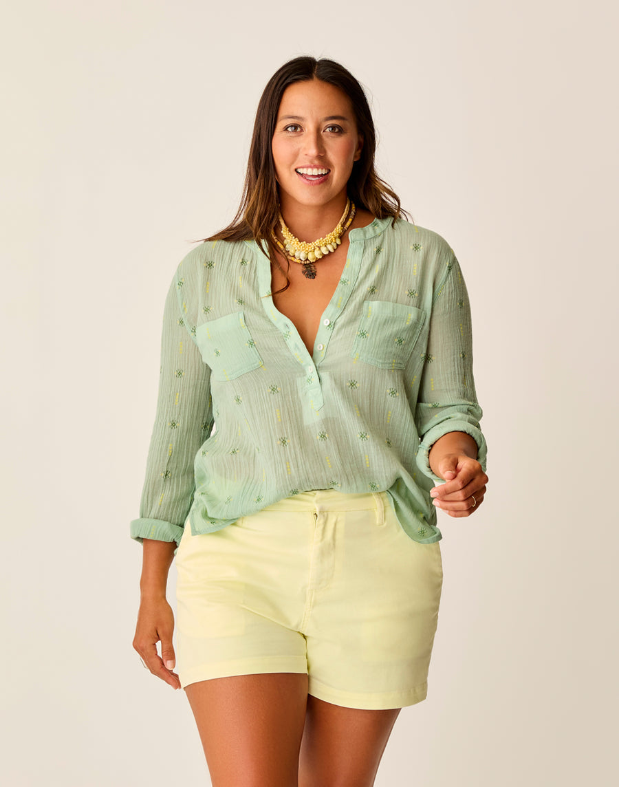 Carve Designs Dylan Gauze Shirt - Haze Print Haze Print