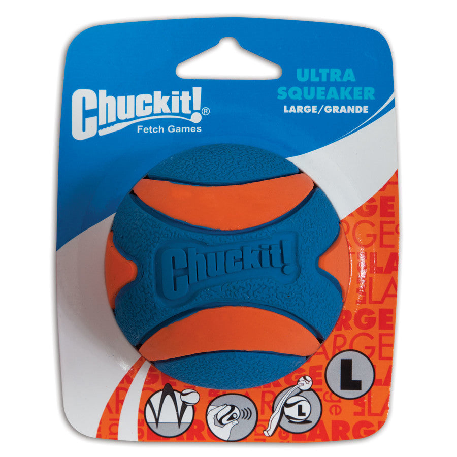 Chuckit! Ultra Squeaker Ball Dog Toy - Small / Medium / Large Blue / Orange