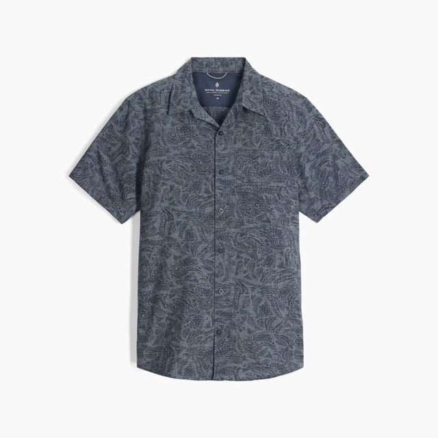 Royal Robbins Mens Amp Lite II Short Sleeve - Deep Blue River Print Deep Blue River Print