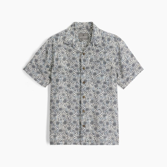 Royal Robbins Mens Camino Pucker Short Sleeve - Deep Blue Caledonia Print Deep Blue Caledonia Print