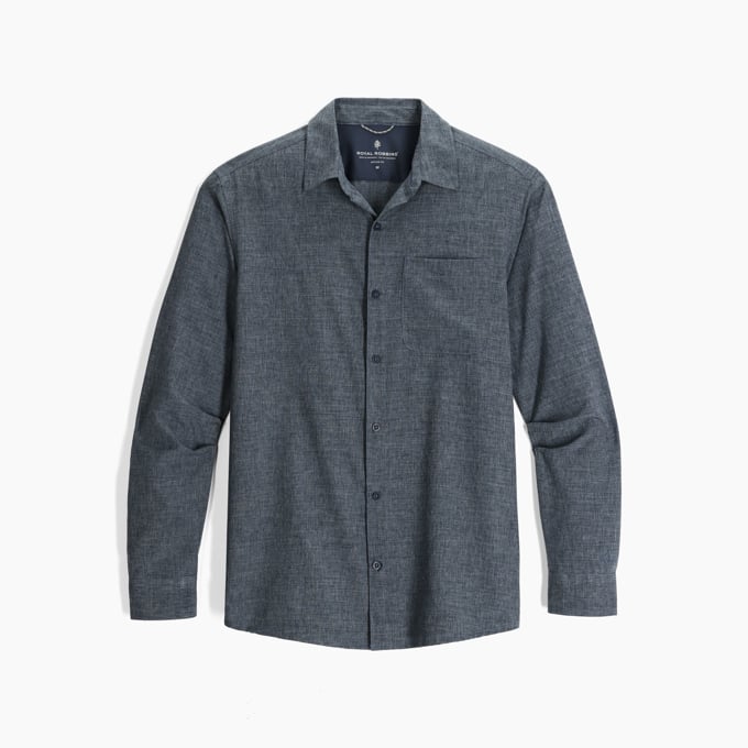 Royal Robbins Mens Amp Lite II Long Sleeve - Deep Blue Heather Deep Blue Heather
