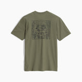 Royal Robbins Mens RR Graphic Tee - Fiddlehead Green World Print Fiddlehead Green World Print