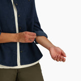 Royal Robbins Women's Clouds Rest Hemp Long-Sleeve - Deep Blue Heather Deep Blue Heather