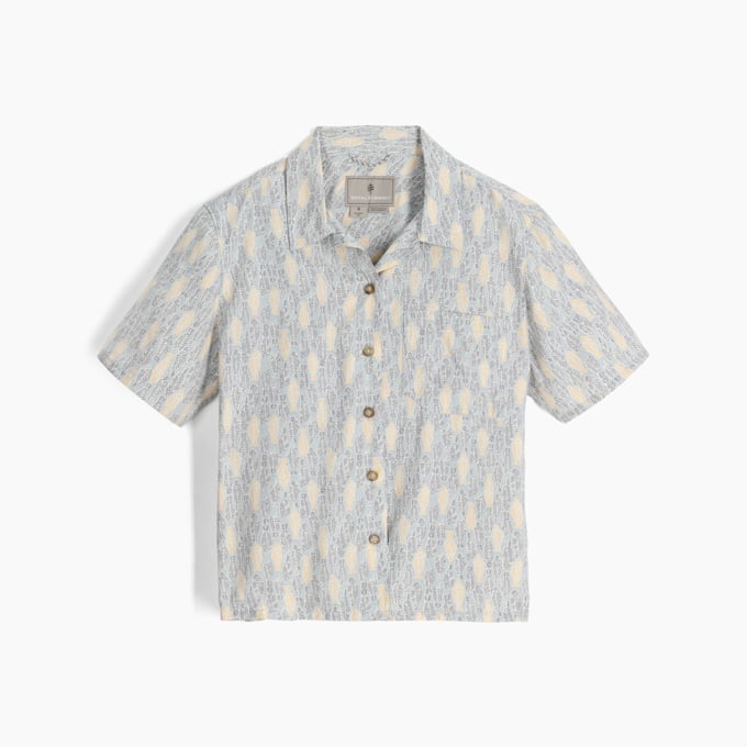 Royal Robbins Womens Camino Pucker Short Sleeve - Summer Sky Fish Print Summer Sky Fish Print