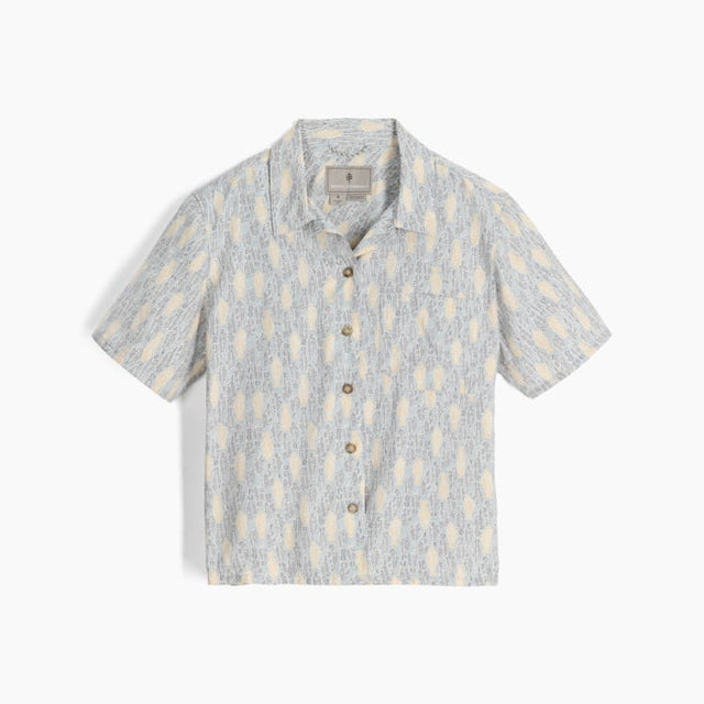 Royal Robbins Womens Camino Pucker Short Sleeve - Summer Sky Fish Print Summer Sky Fish Print
