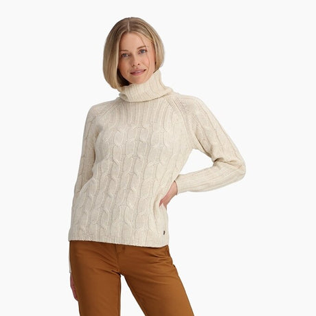 Royal Robbins Women`s Baylands Cable Turtleneck Ivory htr