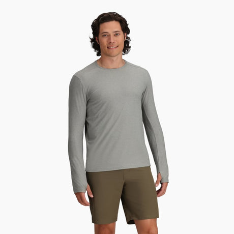 Royal Robbins Men's Amp Lite Crew Long-Sleeve - Light Pewter Heather Light Pewter Heather