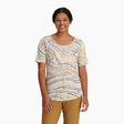 Royal Robbins Women's Featherweight Scoop Tee - Ivory Tidal Print Ivory Tidal Print