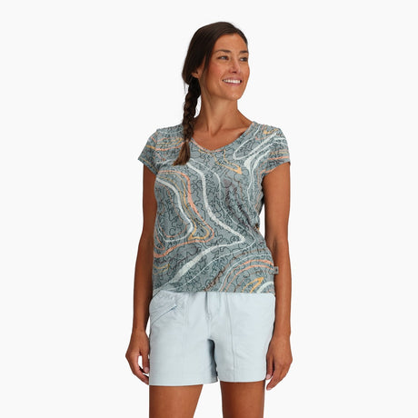 Royal Robbins Women's Featherweight Tee - Sea Pine Tidal Print Sea Pine Tidal Print