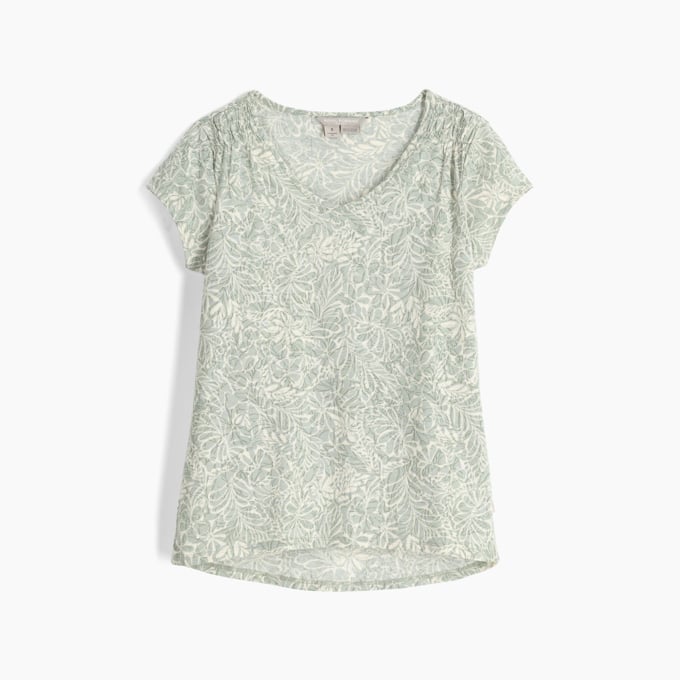 Royal Robbins Womens Featherweight Tee - Sage Leaf Yarrow Print Sage Leaf Yarrow Print