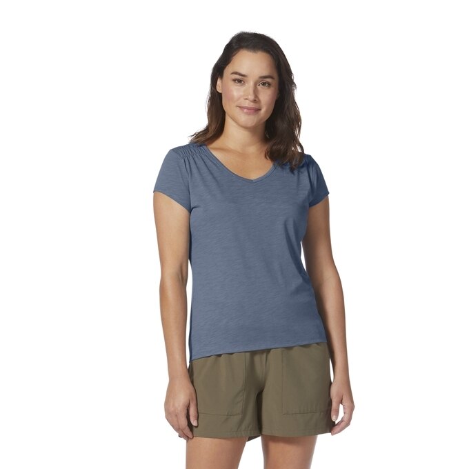 Royal Robbins Women's Featherweight Slub Tee Short Sleeve Shirt Sea