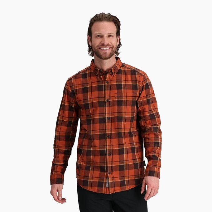 Royal Robbins Men`s Lieback Organic Cotton Flannel L/s Bakedclaytimbercovep