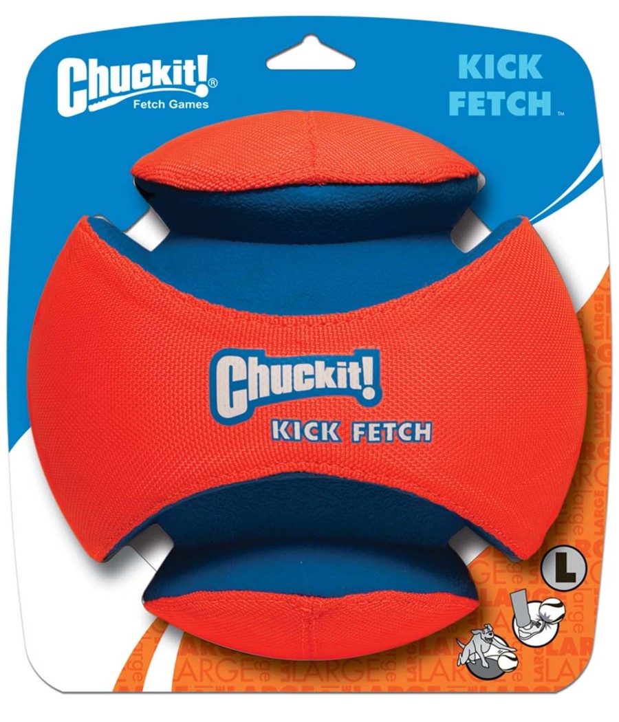 Chuckit! Kick Fetch Ball Dog Toy - Small / Large Orange / Blue