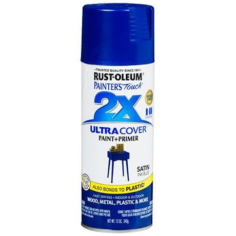 RUST-OLEUM 12 OZ Painter's Touch 2X Ultra Cover Satin Spray Paint - Satin Ink Blue INK_BLUE /  / SATIN