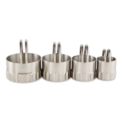 RSVP BISCUIT CUTTERS - ROUND RIPPLED SET OF 4