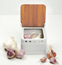 RSVP STONEWARE GARLIC KEEPER - WHITE WHITE