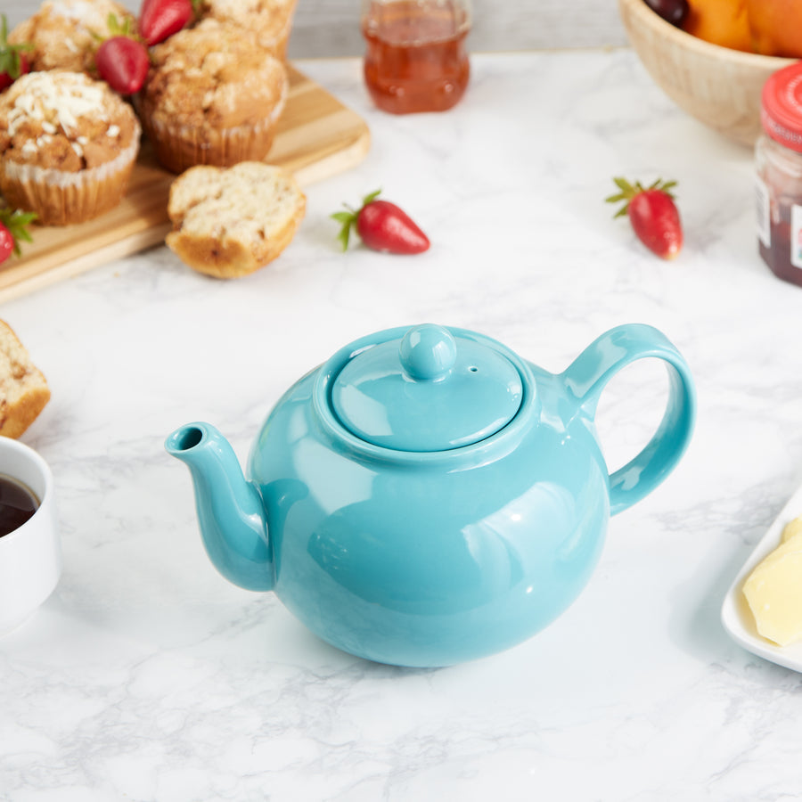 RSVP STONEWARE TEAPOT - TURQUOISE TURQUOISE / 42OZ