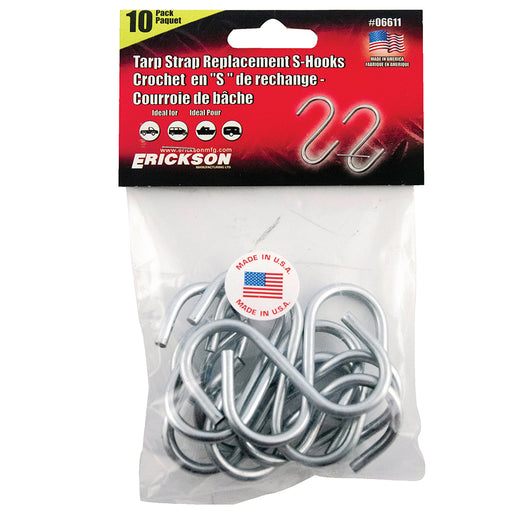 Erickson 10-Pack Replacement S Hooks for Tarp Straps