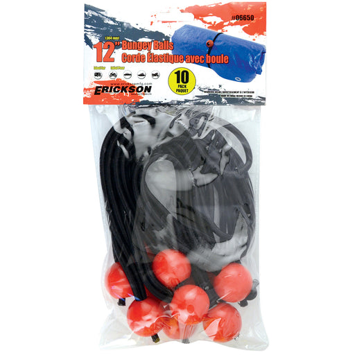 Erickson 10-Pack Bungee Balls, 12in RED