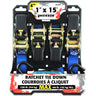 Erickson 4PK 1″ x 15′   1200 lb. Soft Grip Ratcheting Tie-Downs BLUE /  / 1INX15FT