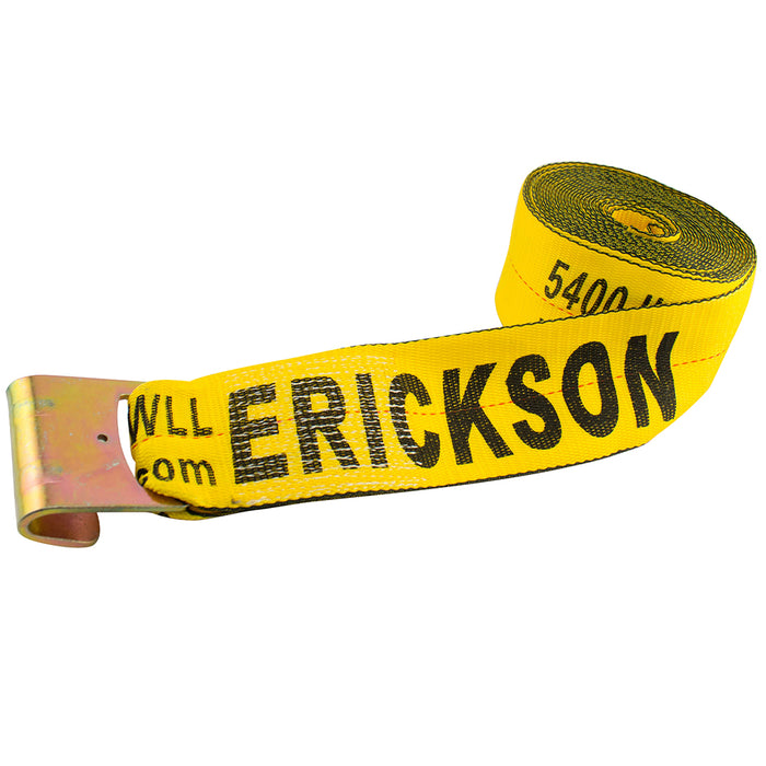 Erickson 4″ x 30′  16,200 lb Winch Strap with Flat Hook / 4INX30FT