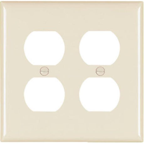 Pass & Seymour 2 Gang Wall Plate for 2 Standard Duplex Receptacles, Light Almond 2G