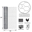 Garden Zone 24in x 50ft Galvanized Chicken Wire with 1in Openings 1IN_2X50FT_20GA