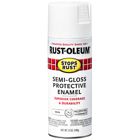 RUST-OLEUM 12 OZ Stops Rust Protective Enamel Spray Paint - Semi-Gloss White WHITE