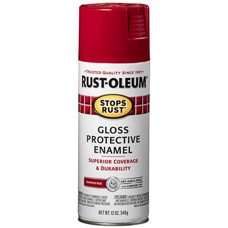 RUST-OLEUM 12 OZ Stops Rust Protective Enamel Spray Paint - Gloss Sunrise Red SUNRISE_RED